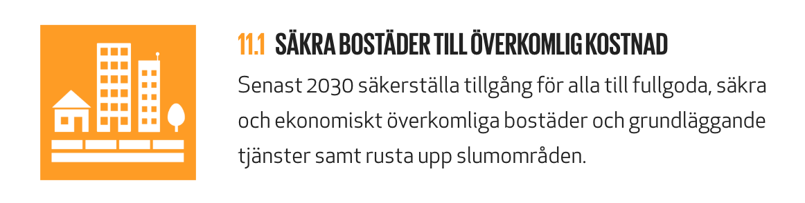 Delmål 11.1
